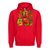 Red 1865 juneteenth Zipper Hoodie - AdoDesignShop