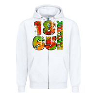 White 1865 juneteenth Zipper Hoodie - AdoDesignShop