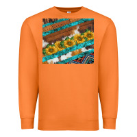 Carrot western aztec sunflowers turquoise cowhide Premium Sweatshirt - BarkalooDesign