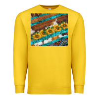 Lemon western aztec sunflowers turquoise cowhide Premium Sweatshirt - BarkalooDesign