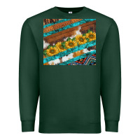 Sports Green western aztec sunflowers turquoise cowhide Premium Sweatshirt - BarkalooDesign