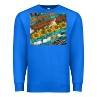 True Royal western aztec sunflowers turquoise cowhide Premium Sweatshirt - BarkalooDesign