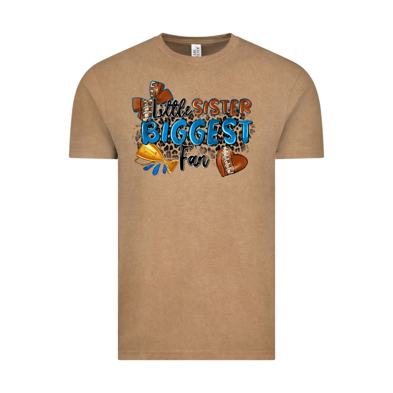 Little Sister Biggest Fan Football Vintage Tee by Zillion Design Studio | Teevron