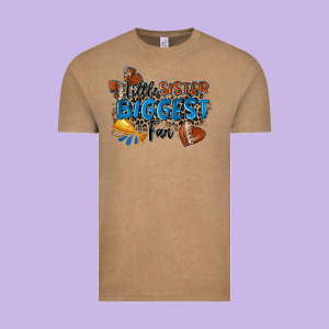 Little Sister Biggest Fan Football Vintage Tee Designed By Zillion Design Studio