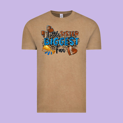 Little Sister Biggest Fan Football Vintage Tee Designed By Zillion Design Studio