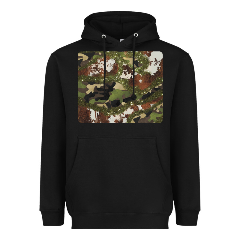 Black And Brown Cowhide Camouflage Heavyweight Hoodie by BarkalooDesign | Teevron
