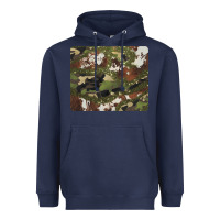 Navy black and brown cowhide camouflage Heavyweight Hoodie - BarkalooDesign