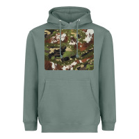 Sage black and brown cowhide camouflage Heavyweight Hoodie - BarkalooDesign