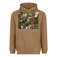 Toasted Coconut black and brown cowhide camouflage Heavyweight Hoodie - BarkalooDesign