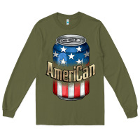 Army Green American 4th of July Long Sleeve Tee - CowGirlArtShop