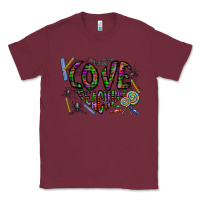 Burgundy i love teaching Classic Tee - CowhideDigitalArt