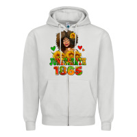Dove Grey afro woman juneteenth 1865 Zipper Hoodie - AdoDesignShop