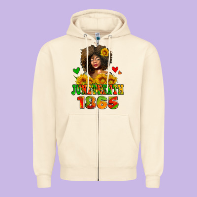 Afro Woman Juneteenth 1865 Zipper Hoodie Designed By Adodesignshop