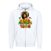 White afro woman juneteenth 1865 Zipper Hoodie - AdoDesignShop