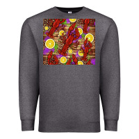 Charcoal Heather mardi gras crawfish and lemons Premium Sweatshirt - Jasminsmagicworld