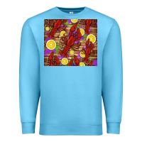Ocean Blue mardi gras crawfish and lemons Premium Sweatshirt - Jasminsmagicworld