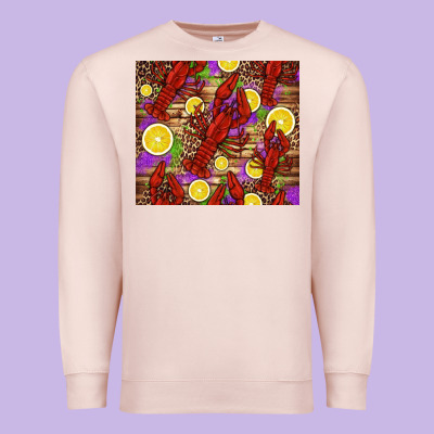 Mardi Gras Crawfish And Lemons Premium Sweatshirt Designed By Jasminsmagicworld
