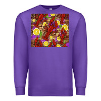 Purple mardi gras crawfish and lemons Premium Sweatshirt - Jasminsmagicworld