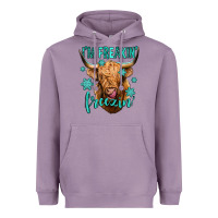 Lavender i'm freakin freezin long haired cow Heavyweight Hoodie - Jasminsmagicworld