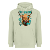 I'm Freakin Freezin Long Haired Cow Heavyweight Hoodie | Teevron