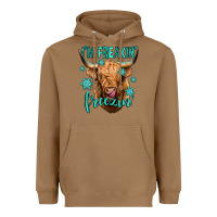Toasted Coconut i'm freakin freezin long haired cow Heavyweight Hoodie - Jasminsmagicworld