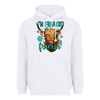 White i'm freakin freezin long haired cow Heavyweight Hoodie - Jasminsmagicworld