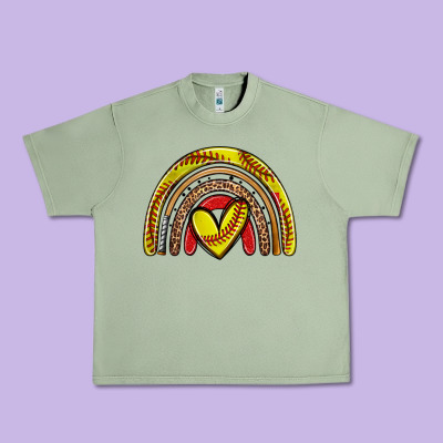 Softball Rainbow Urban Heavy Tee Designed By Zillion Design Studio