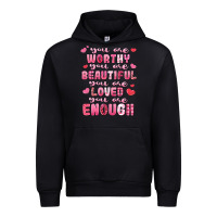 Black you are worthy beautiful loved enough valentines Urban Hoodie - LillyAllenDesigns
