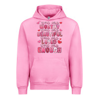 Fuchsia Pink you are worthy beautiful loved enough valentines Urban Hoodie - LillyAllenDesigns