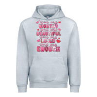 Heather Grey you are worthy beautiful loved enough valentines Urban Hoodie - LillyAllenDesigns