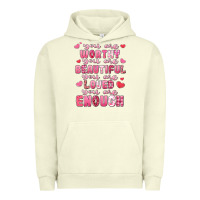 Pigment Pistachio you are worthy beautiful loved enough valentines Urban Hoodie - LillyAllenDesigns