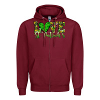 Burgundy love st patrick s heart Zipper Hoodie - JahusDesignShop