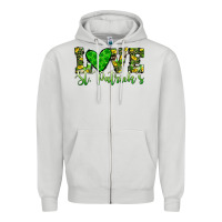 Dove Grey love st patrick s heart Zipper Hoodie - JahusDesignShop