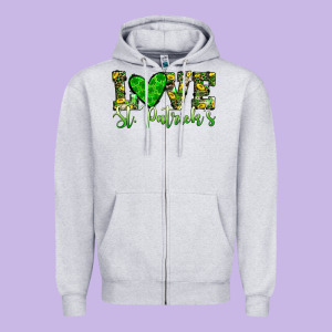 Love St Patrick S Heart Zipper Hoodie Designed By Jahusdesignshop