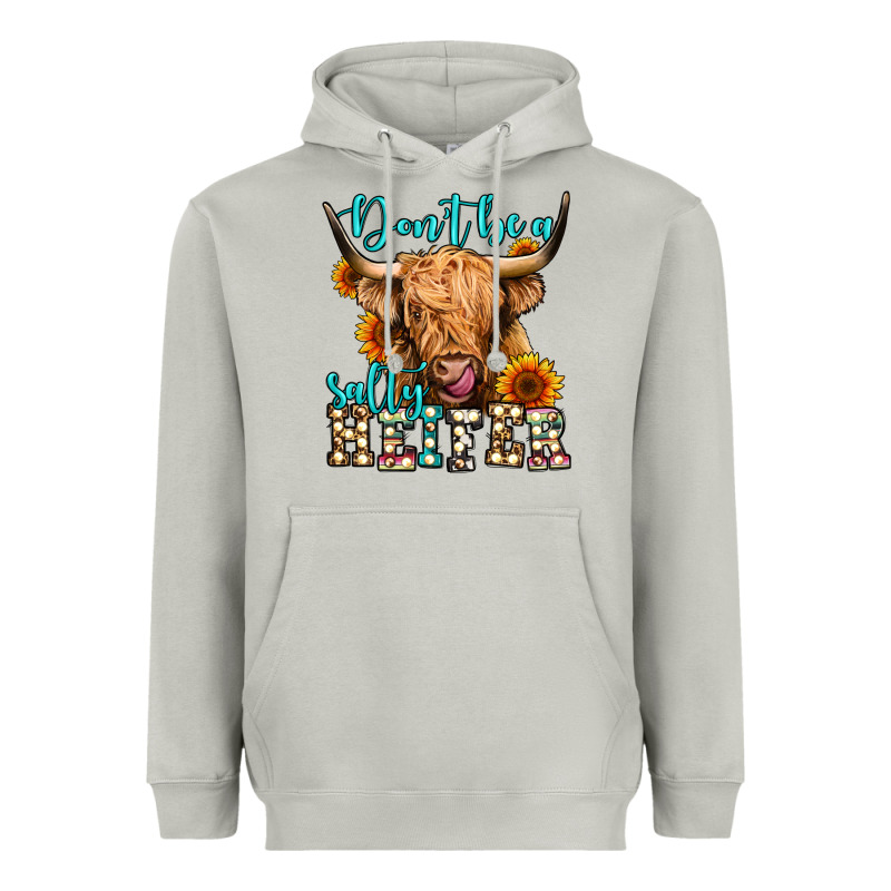 Don't Be A Salty Heifer Long Haired Cow Heavyweight Hoodie by Jasminsmagicworld | Teevron