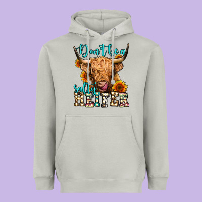 Don't Be A Salty Heifer Long Haired Cow Heavyweight Hoodie Designed By Jasminsmagicworld