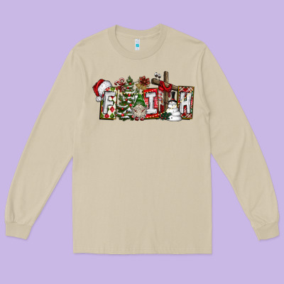 Faith Long Sleeve Tee Designed By Cowhidedigitalart