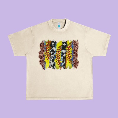 Softball Brushstroke Urban Heavy Tee Designed By Zillion Design Studio