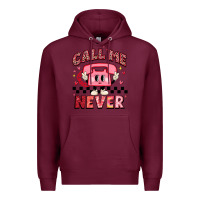 Burgundy call me never Premium Hoodie - MaliasSmallBusiness