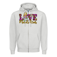 Dove Grey love mardi gras gnome Zipper Hoodie - JahusDesignShop