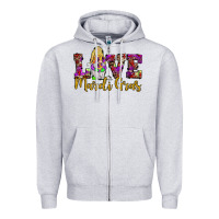 Heather Grey love mardi gras gnome Zipper Hoodie - JahusDesignShop