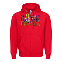 Red love mardi gras gnome Zipper Hoodie - JahusDesignShop