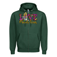 Sports Green love mardi gras gnome Zipper Hoodie - JahusDesignShop