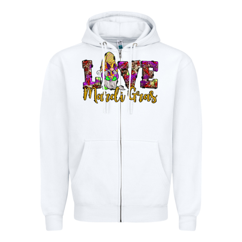 Love Mardi Gras Gnome Zipper Hoodie by JahusDesignShop | Teevron
