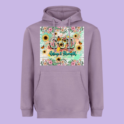 God Is My Refugee And Strength Heavyweight Hoodie Designed By Nancycooperartshop