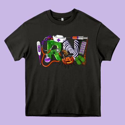Halloween Rn Registered Nurse Heavy Core Tee Designed By Lillyallendesigns