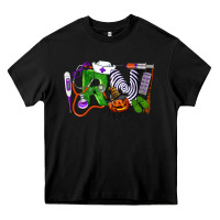 Black Halloween RN Registered Nurse Heavy Core Tee - LillyAllenDesigns