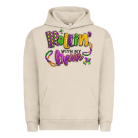 Pigment French Oak rollin' with my krewe mardi gras Urban Hoodie - LillyAllenDesigns