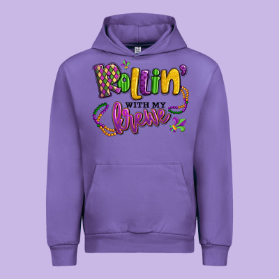 Rollin' With My Krewe Mardi Gras Urban Hoodie Designed By Lillyallendesigns
