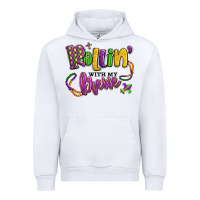 White rollin' with my krewe mardi gras Urban Hoodie - LillyAllenDesigns